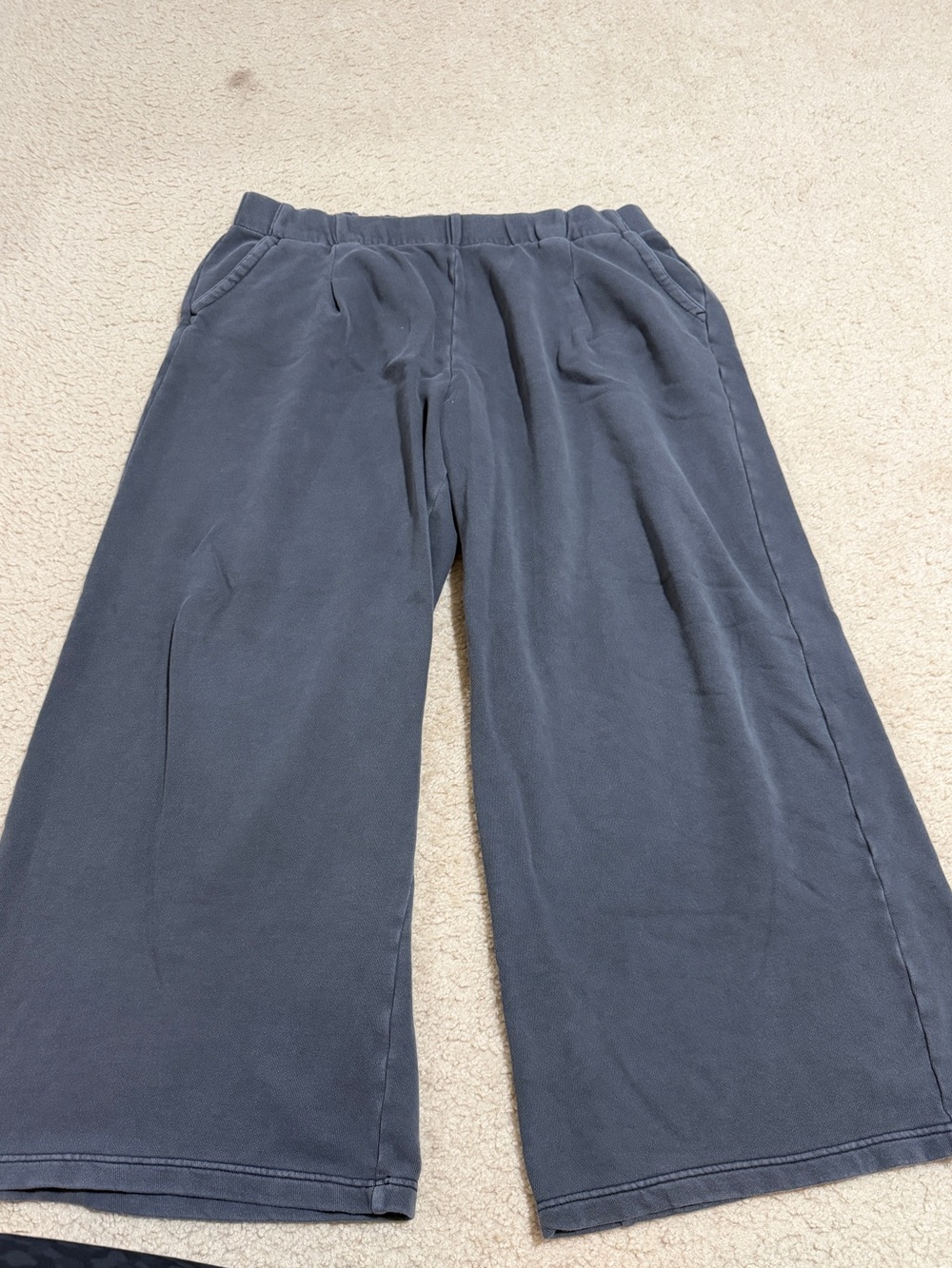 aerie Wide Leg Sweatpants in Slate Blue